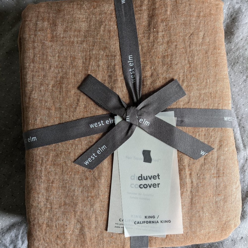 West Elm European Flax Linen Duvet Cover, King